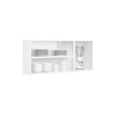 Mueble Superior de Cocina Essencia Blanco 120x52cm con Un Entrepaño y Tres Puertas de Rattan
