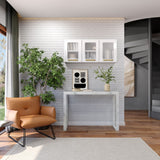 Mueble Superior de Cocina Essencia Blanco 120x52cm con Un Entrepaño y Tres Puertas de Rattan