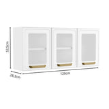 Mueble Superior de Cocina Essencia Blanco 120x52cm con Un Entrepaño y Tres Puertas de Rattan