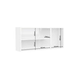 Mueble Superior de Cocina Essencia Blanco 120x52cm con Un Entrepaño y Tres Puertas de Rattan