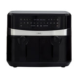 Freidora de Aire Haceb Negro 44.5x32.8cm de 8 Litros con Pantalla Digital con Dos Compartimientos de Cocción y con 12 Funciones Preconfiguradas
