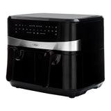 Freidora de Aire Haceb Negro 44.5x32.8cm de 8 Litros con Pantalla Digital con Dos Compartimientos de Cocción y con 12 Funciones Preconfiguradas