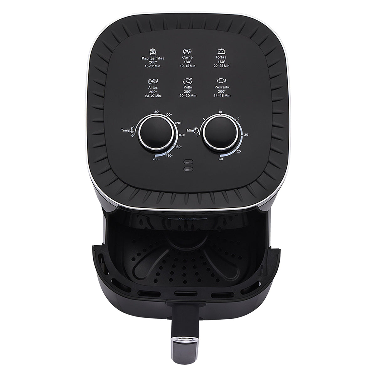 Freidora de Aire Haceb Negro 23.5x31.9cm de 4.2 Litros con Un Compartimiento de Cocción y con 6 Funciones Preconfiguradas