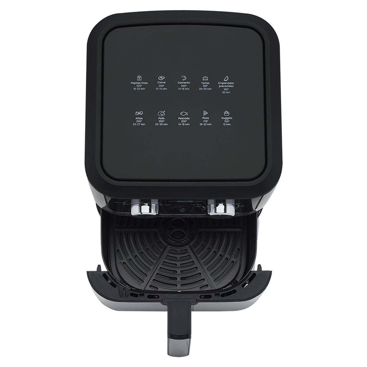 Freidora de Aire Haceb Negro 26.5x35cm de 6 Litros con Un Compartimiento de Cocción y con 10 Funciones Preconfiguradas