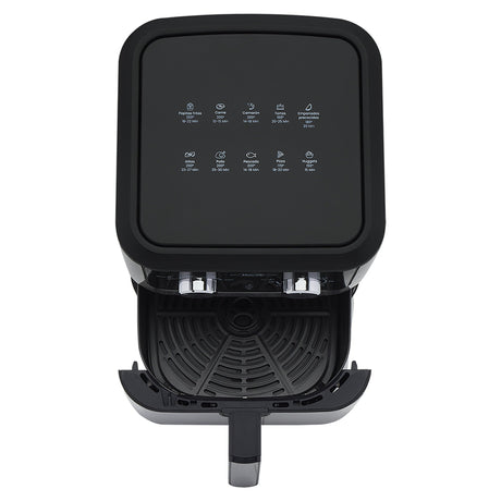 Freidora de Aire Haceb Negro 26.5x35cm de 6 Litros con Un Compartimiento de Cocción y con 10 Funciones Preconfiguradas