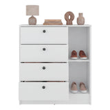 Cajonera Havana Blanco 80x89cm de Cuatro Hileras con Cuatro Cajones