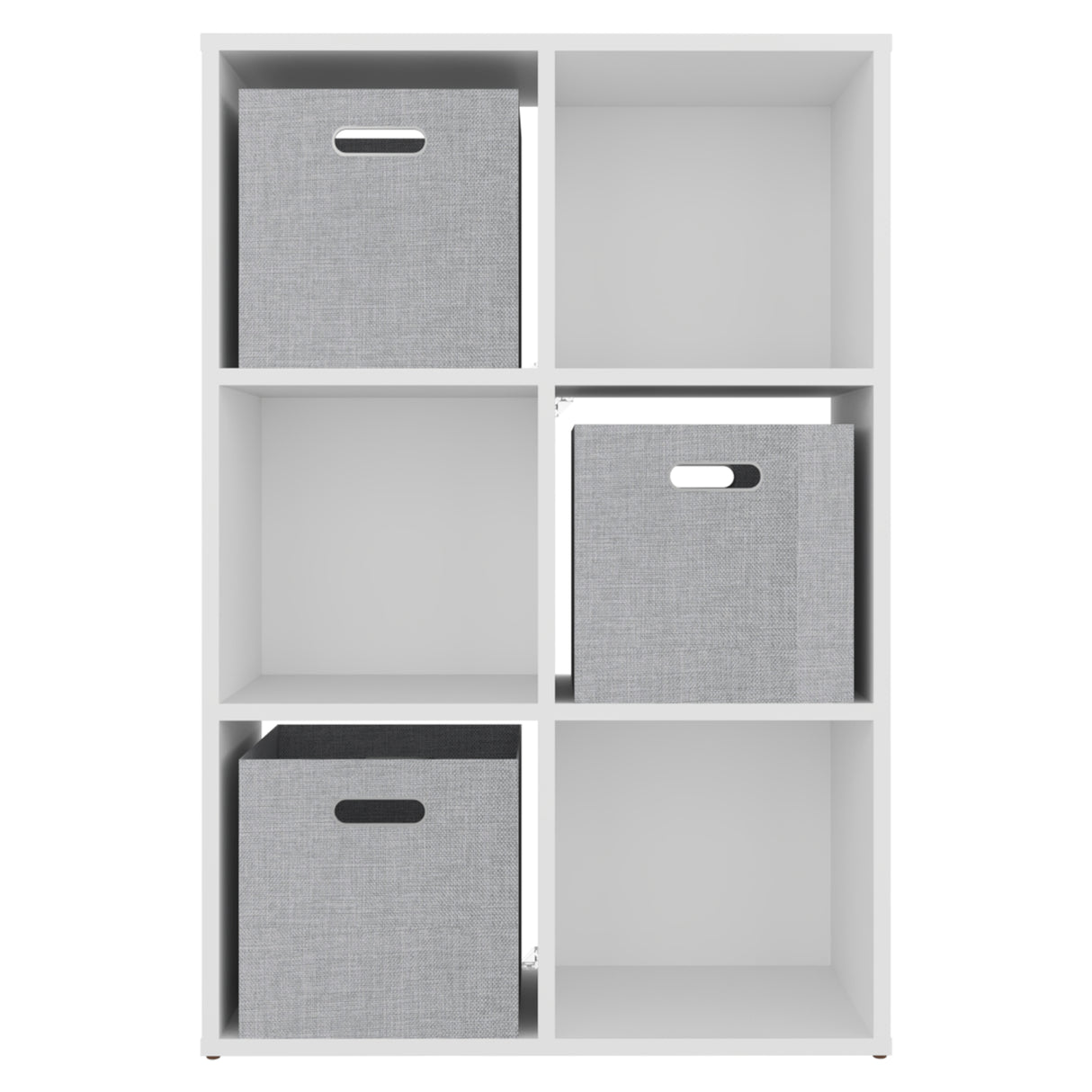 Mueble Organizador Lena Blanco 61.8x92cm de Tres Hileras con Tres Cajas de Tela