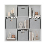 Mueble Organizador Lena Blanco 92x92cm de Tres Hileras con Cuatro Cajas de Tela