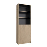 Estantería Home E-M4 Cartagena y Wengue 62.8x180.6cm Rectangular con Cuatro Entrepaños y Cinco Compartimientos