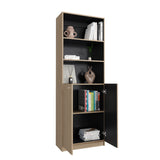 Estantería Home E-M4 Cartagena y Wengue 62.8x180.6cm Rectangular con Cuatro Entrepaños y Cinco Compartimientos