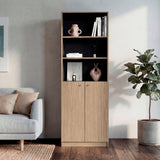 Estantería Home E-M4 Cartagena y Wengue 62.8x180.6cm Rectangular con Cuatro Entrepaños y Cinco Compartimientos