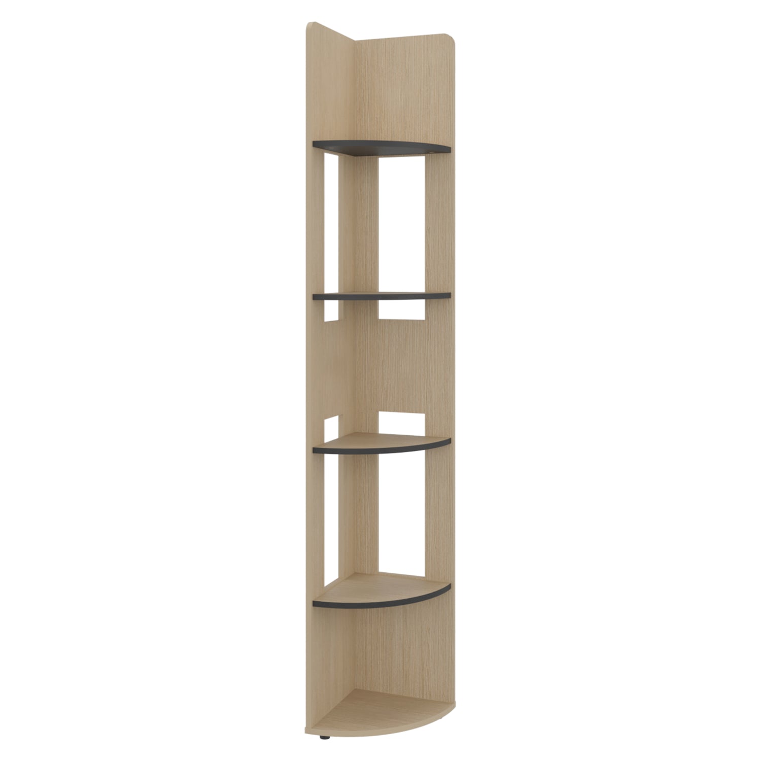 Estantería Home E-M7 Cartagena y Wengue 30x180.6cm Triangular con Cuatro Entrepaños y Cinco Compartimientos