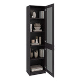 Estantería Home E-M6 Wengue 45x180.6cm Rectangular con Cuatro Entrepaños y Cinco Compartimientos