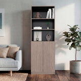 Estantería Home E-M4 Positano y Wengue 62.8x180.6cm Rectangular con Cuatro Entrepaños y Cinco Compartimientos