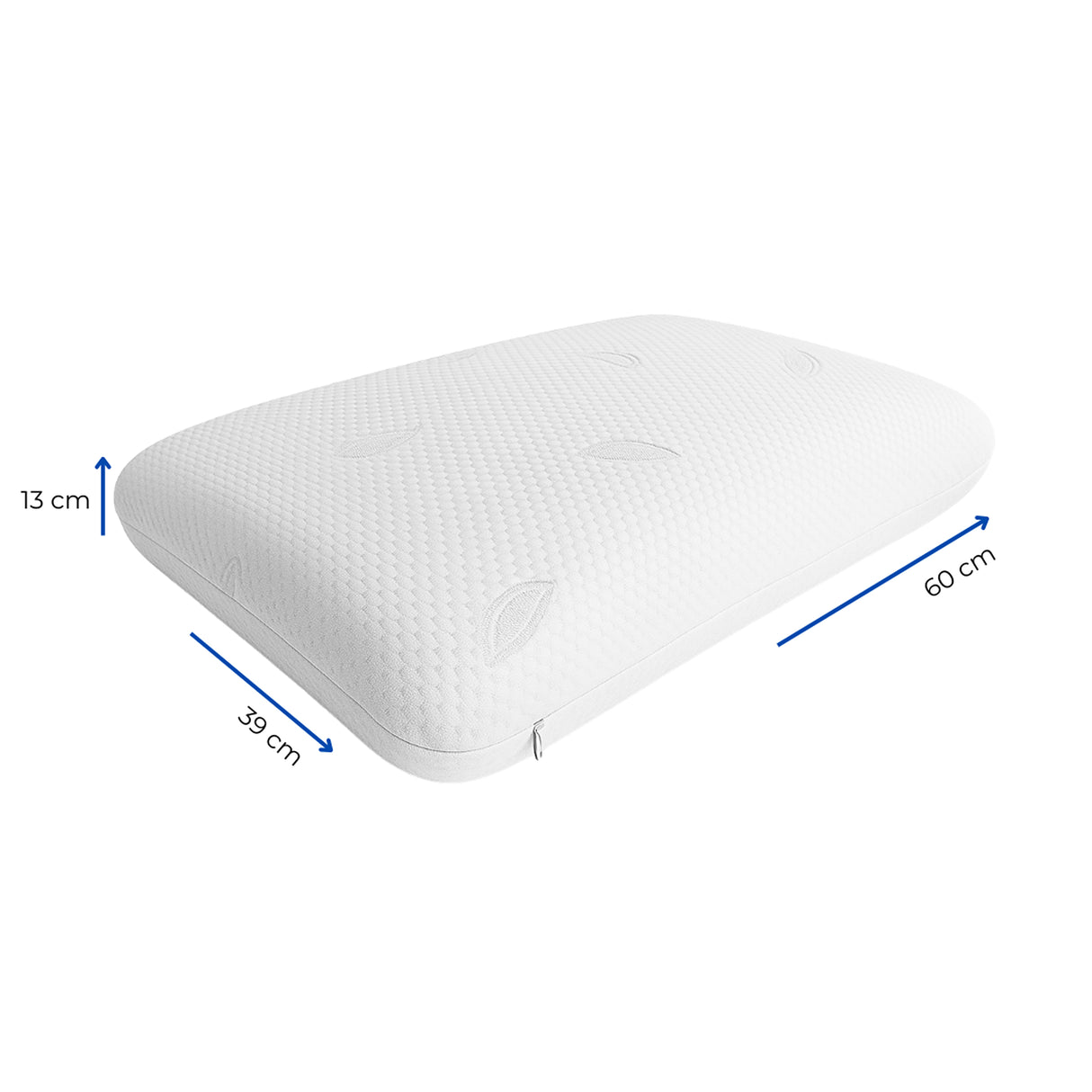 Almohada Blanco 39x60cm Ortopédico de Relleno de Espuma Viscoelastica Suave Hipoelergénica para Dormir Boca Arriba y de Costado
