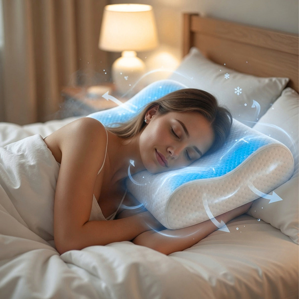 Almohada Cervicales Blanco 35x60cm Ortopédico de Relleno de Espuma Viscoelastica Suave Hipoelergénica para Dormir Boca Arriba y de Costado