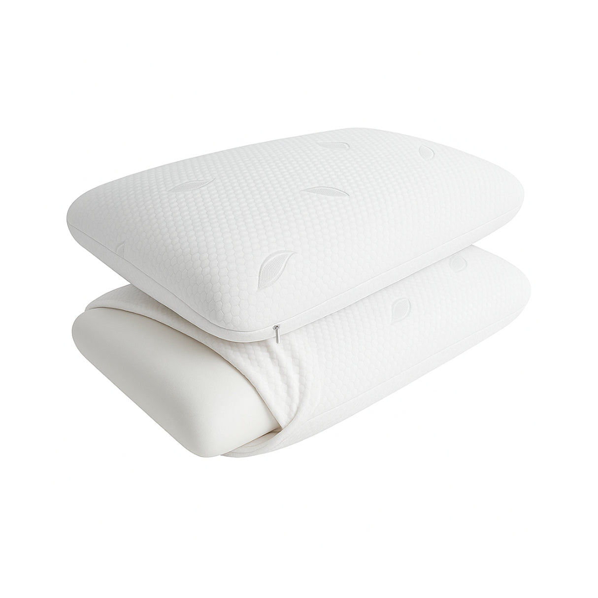 Combo 2 Almohadas Blanco 39x60cm Ortopédico de Relleno de Espuma Viscoelastica Suave Hipoelergénica para Dormir Boca Arriba y de Costado
