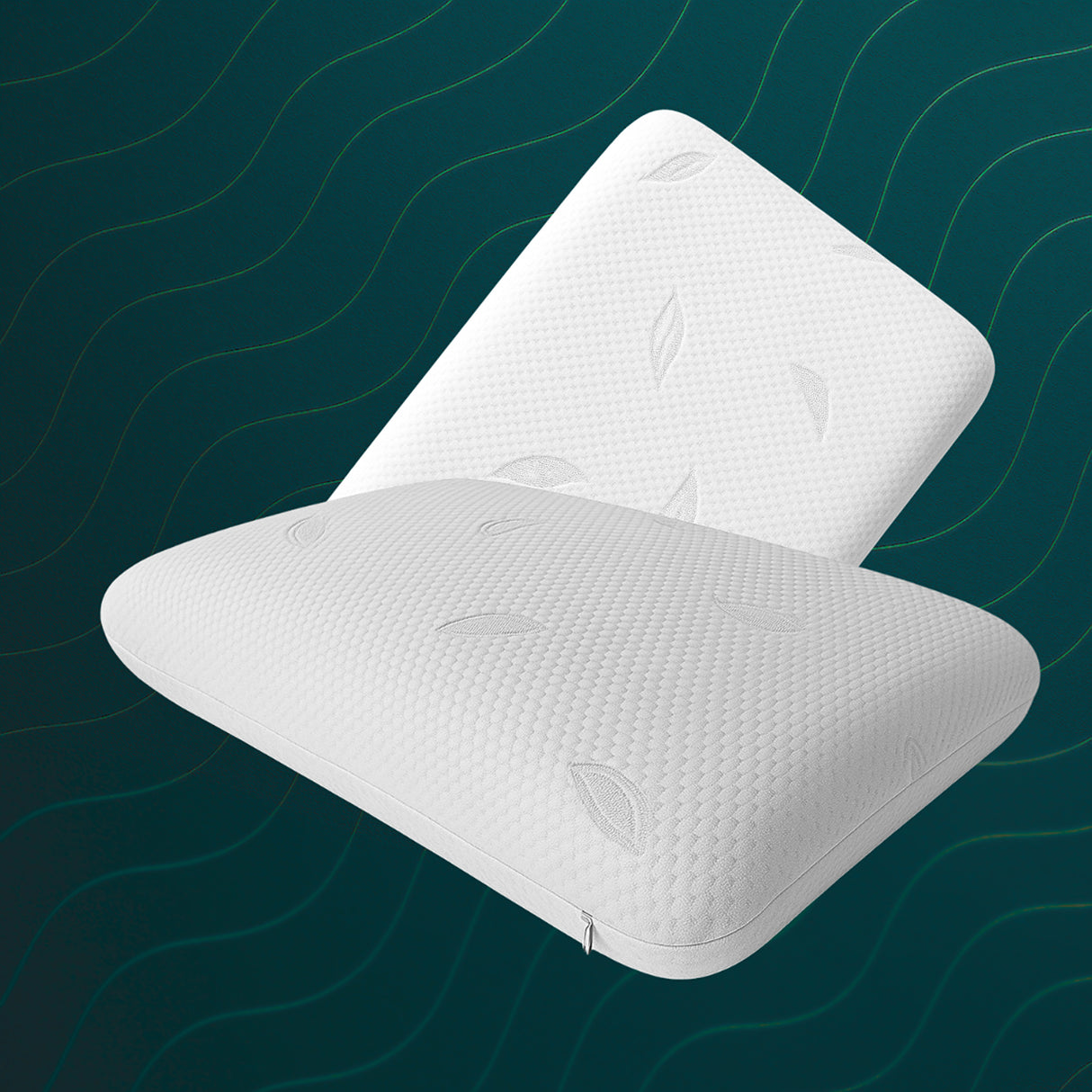 Combo 2 Almohadas Blanco 39x60cm Ortopédico de Relleno de Espuma Viscoelastica Suave Hipoelergénica para Dormir Boca Arriba y de Costado