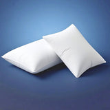 Combo 2 Almohadas Hotelera Blanco 50x70cm de Relleno de Fibra Siliconada Medio Suave Hipoelergénica Multi Postura