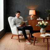 Poltrona Veneto Blanco y Matiz Caoba 73x89cm de Un Puesto y con Apoya Brazos