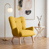 Poltrona Veneto Mostaza y Matiz Natural 73x89cm de Un Puesto y con Apoya Brazos
