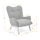 Poltrona Veneto Mostaza y Matiz Natural 73x89cm de Un Puesto y con Apoya Brazos