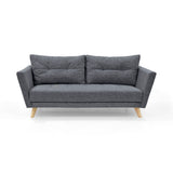 Sofá Grecia Gris y Matiz Natural 192x84cm de Tres Puestos y con Apoya Brazos