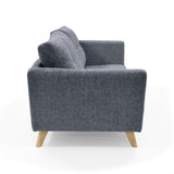 Sofá Grecia Gris y Matiz Natural 192x84cm de Tres Puestos y con Apoya Brazos
