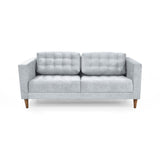 Sofá Donatello Plata y Matiz Caoba 183x81cm de Tres Puestos y con Apoya Brazos