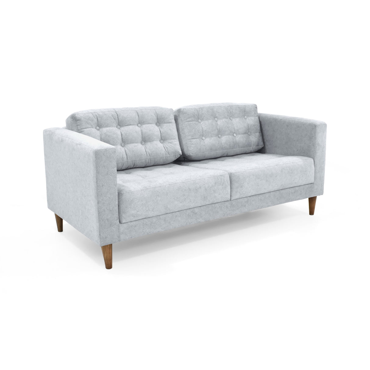 Sofá Donatello Plata y Matiz Caoba 183x81cm de Tres Puestos y con Apoya Brazos