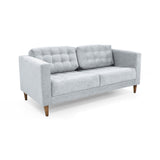 Sofá Donatello Plata y Matiz Caoba 183x81cm de Tres Puestos y con Apoya Brazos