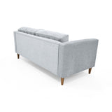Sofá Donatello Plata y Matiz Caoba 183x81cm de Tres Puestos y con Apoya Brazos