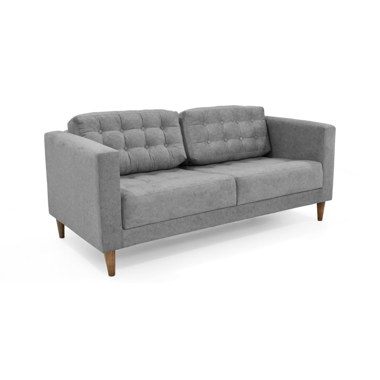 Sofá Donatello Gris y Matiz Caoba 183x81cm de Tres Puestos y con Apoya Brazos