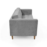 Sofá Donatello Gris y Matiz Caoba 183x81cm de Tres Puestos y con Apoya Brazos