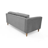 Sofá Donatello Gris y Matiz Caoba 183x81cm de Tres Puestos y con Apoya Brazos