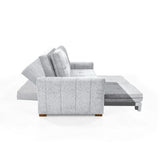 Sofacama Doha Plata y Matiz Caoba 150x87cm de Dos Puestos Reclinable y con Apoya Brazos