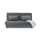 Sofacama Cambridge Gris y Matiz Natural 185x90cm de Tres Puestos Reclinable con Almacenamiento y sin Apoya Brazos