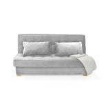 Sofacama Cambridge Plata y Matiz Natural 185x90cm de Tres Puestos Reclinable con Almacenamiento y sin Apoya Brazos