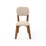 Silla de Comedor Adela Trigo y Matiz Caoba 50x93cm de Asiento Ovalador con Espaldar y sin Apoya Brazos
