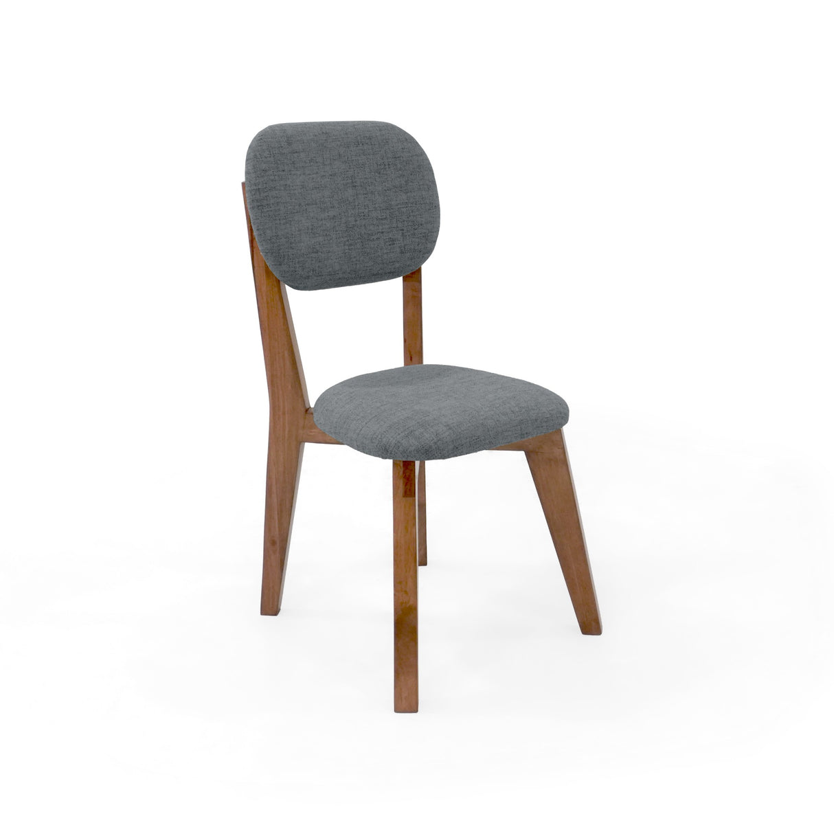 Silla de Comedor Adela Gris y Matiz Caoba 50x93cm de Asiento Ovalador con Espaldar y sin Apoya Brazos
