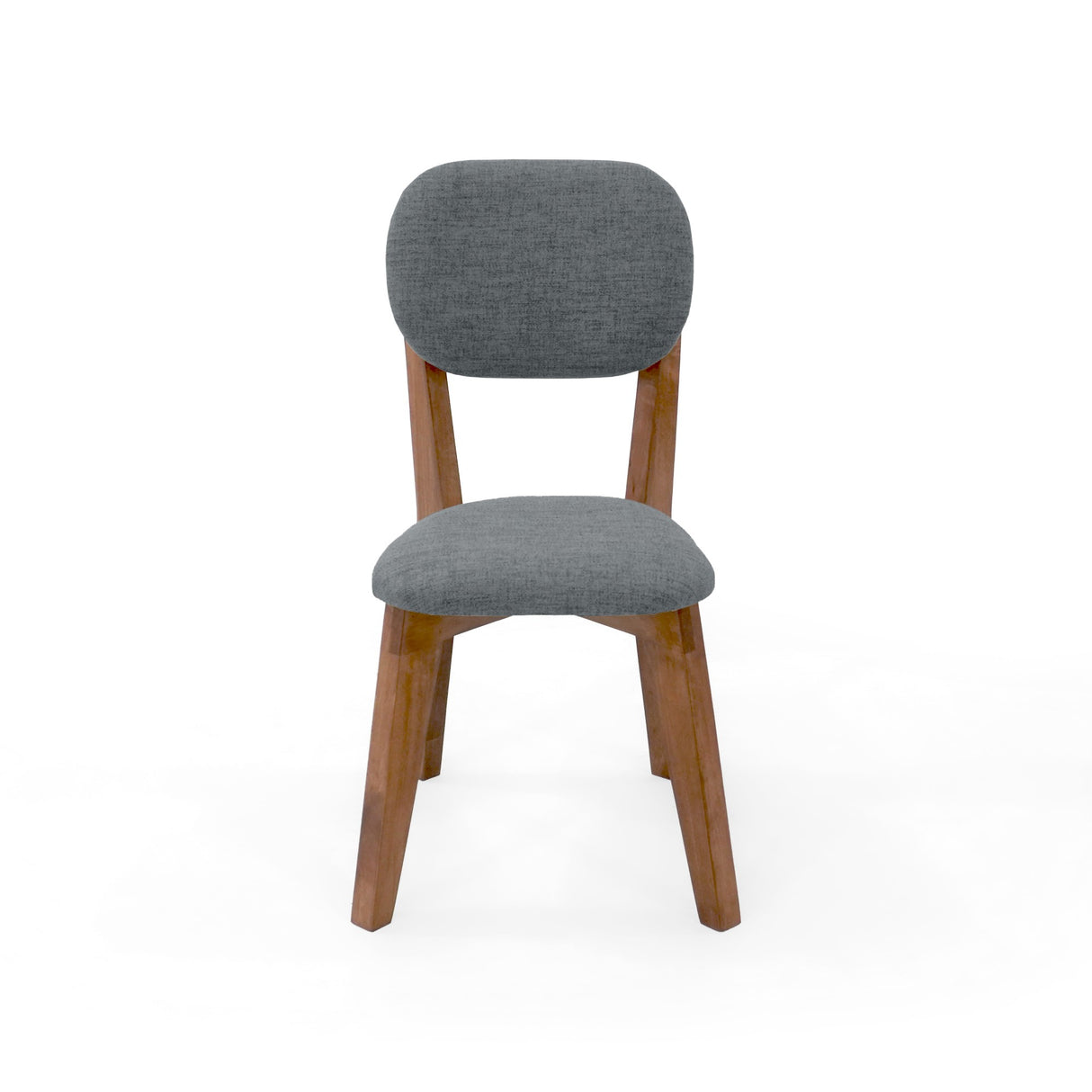 Silla de Comedor Adela Gris y Matiz Caoba 50x93cm de Asiento Ovalador con Espaldar y sin Apoya Brazos