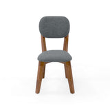 Silla de Comedor Adela Gris y Matiz Caoba 50x93cm de Asiento Ovalador con Espaldar y sin Apoya Brazos