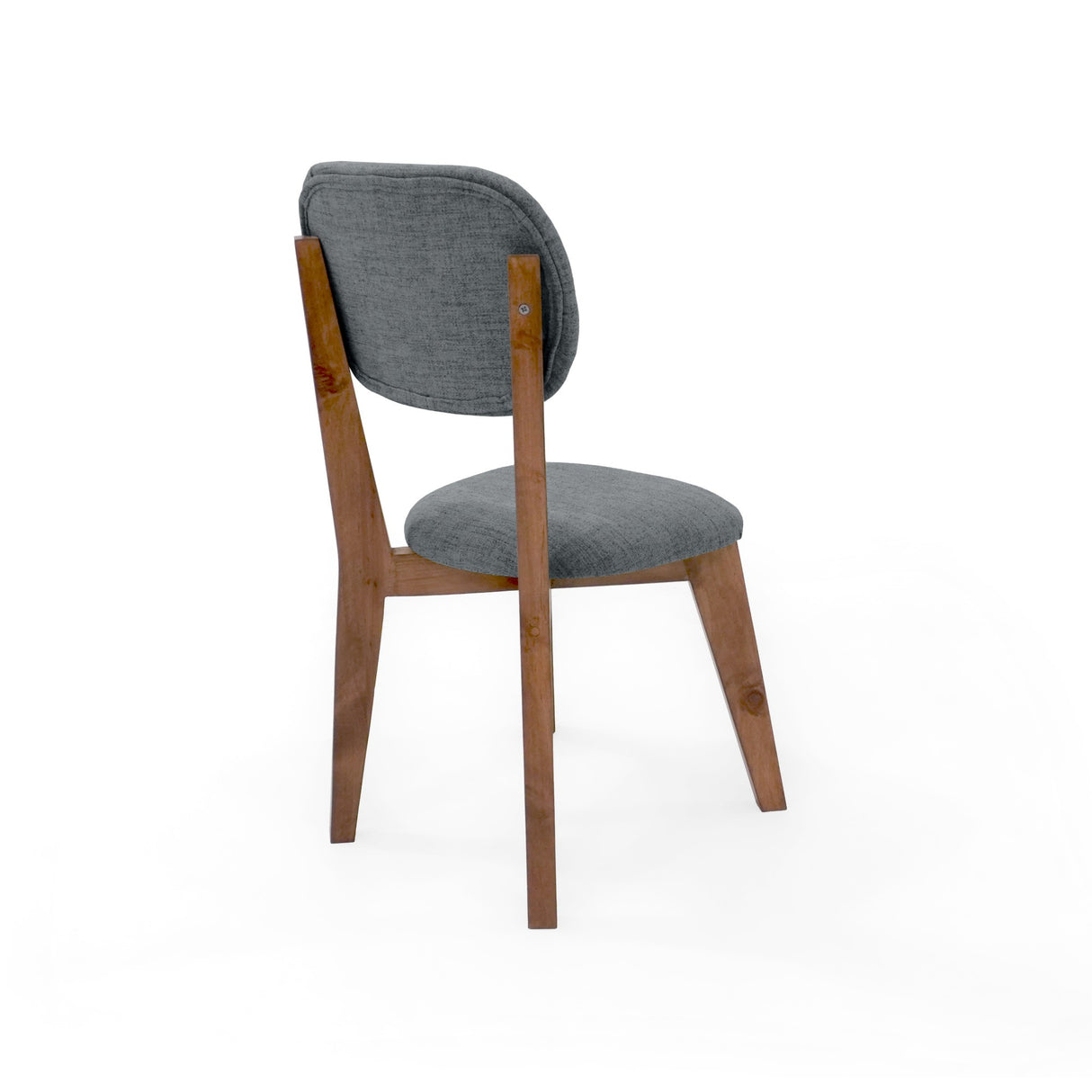 Silla de Comedor Adela Gris y Matiz Caoba 50x93cm de Asiento Ovalador con Espaldar y sin Apoya Brazos