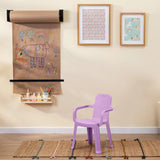 Combo Estudio Infantil Blanco y Lavanda 88x50cm con Un Escritorio Una Silla y Un Armario
