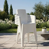 Set x 6 Sillas Eterna Blanco Arena 57x80.6cm de Asiento Rectangular con Espaldar y con Apoya Brazos