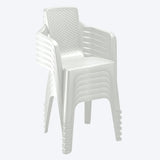 Set x 13 Sillas Eterna Blanco Arena 57x80.6cm de Asiento Rectangular con Espaldar y con Apoya Brazos