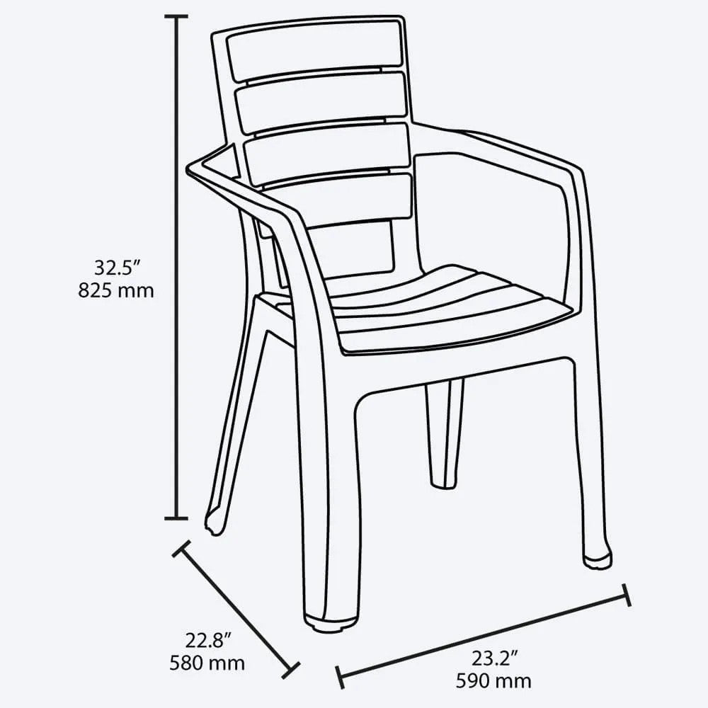 Set x 13 Sillas Barú Wengue 59x82.5cm de Asiento Rectangular con Espaldar y con Apoya Brazos
