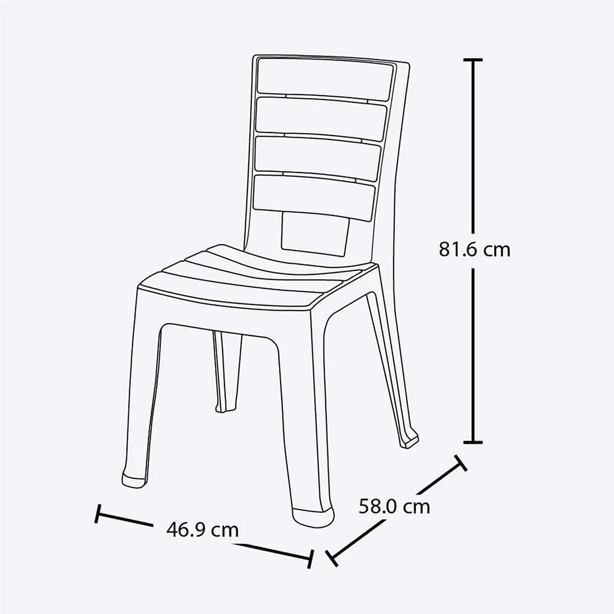 Set x 13 Sillas Barú Moca 46.9x81.6cm de Asiento Rectangular con Espaldar y sin Apoya Brazos