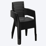 Set x 13 Sillas Barú Trendy Negro 59x82.5cm de Asiento Rectangular con Espaldar y con Apoya Brazos