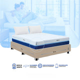 Combo Base Cama y Colchón Enrollado Multisleep Blanco y Arena Semidoble 120 X 190 Cm Firmeza Medio Doble Faz